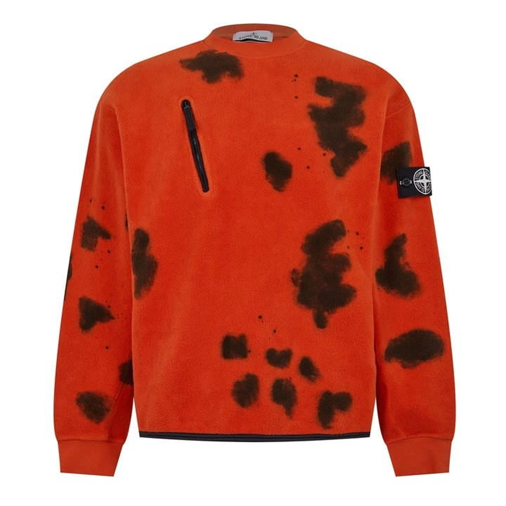 Stone Island Trattamento Hand Printed Sweatshirt - Orange